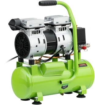 Компрессор поршневой Сибртех МБ 750/10 безмасляный 150л/мин 10л 750Вт зеленый - купить недорого с доставкой в интернет-магазине
