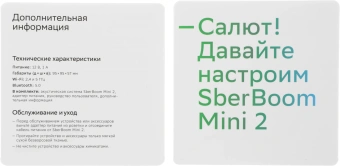 Умная колонка Sber Boom Mini 2 SBDV-00250A Салют черный 5W Mono BT/Wi-Fi - купить недорого с доставкой в интернет-магазине