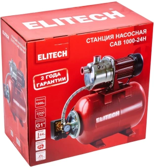 Насосная станция Elitech САВ 1000-24Н 1000Вт 3180л/час центробежный (205663) - купить недорого с доставкой в интернет-магазине