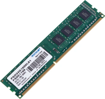 Память DDR3L 4GB 1600MHz Patriot PSD34G1600L81 Signature RTL PC3-12800 CL11 DIMM 240-pin 1.35В single rank Ret - купить недорого с доставкой в интернет-магазине