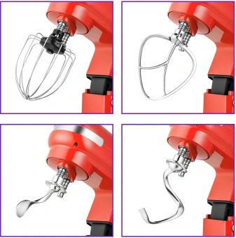 Миксер планетарный Kitfort КТ-3416-1 1400Вт красный - купить недорого с доставкой в интернет-магазине