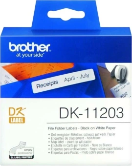 Картридж ленточный Brother DK11203 черный на белом 17x26.4 для Brother QL-5X0, QL-7X00, QL-8X0, QL-10X0, QL-1X10 - купить недорого с доставкой в интернет-магазине