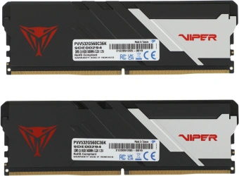 Память DDR5 2x16GB 5600MHz Patriot PVV532G560C36K Viper Venom RTL Gaming PC5-44800 CL36 DIMM 288-pin 1.25В с радиатором Ret - купить недорого с доставкой в интернет-магазине