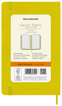 Блокнот Moleskine CLASSIC SILK QP060M6SILK Large 130х210мм обложка текстиль 240стр. линейка твердая обложка желтый - купить недорого с доставкой в интернет-магазине