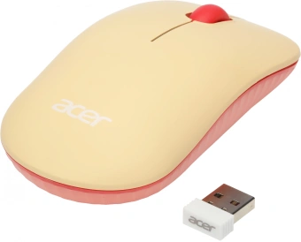 Мышь Acer OMR205 розовый/бежевый оптическая 1200dpi беспров. USB для ноутбука 3but (ZL.MCEEE.02L) - купить недорого с доставкой в интернет-магазине