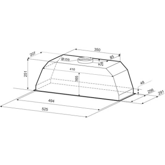 Вытяжка встраиваемая Krona Ameli 600 inox S нержавеющая сталь управление: сенсорное (1 мотор) - купить недорого с доставкой в интернет-магазине