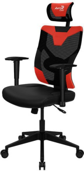 Кресло игровое Aerocool Guardian черный/красный сиденье черный экокожа/сетка с подголов. крестов. нейлон - купить недорого с доставкой в интернет-магазине