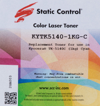 Тонер Static Control KYTK5140-1KG-C голубой флакон 1000гр. для принтера Kyocera EcoSys-M6030/M6530/P6130/M6035/M6535/P6035 - купить недорого с доставкой в интернет-магазине