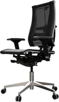 Кресло руководителя Метта Yoga 4DF B2-14D - YM93+Infinity черный сетка/ткань крестов. алюминий хром (комплект 1шт) - купить недорого с доставкой в интернет-магазине