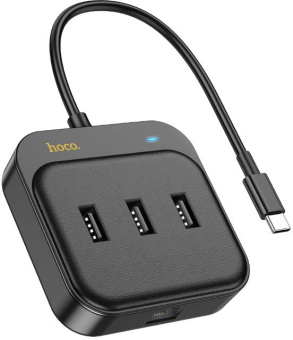 Разветвитель USB-C Hoco HB35 4порт. черный - купить недорого с доставкой в интернет-магазине