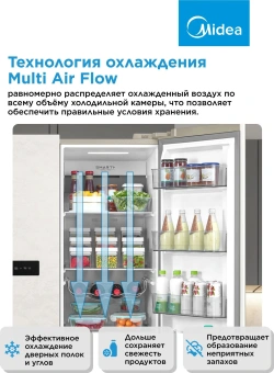 Холодильник Midea MDRS791MIE33 2-хкамерн. бежевый инвертер - купить недорого с доставкой в интернет-магазине