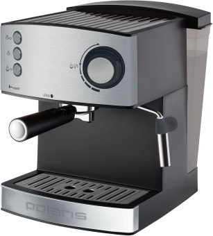 Кофеварка рожковая Polaris PCM 1537AE Adore Crema 850Вт нержавеющая сталь/черный - купить недорого с доставкой в интернет-магазине