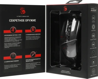 Мышь A4Tech Bloody W65 Max Mini черный оптическая 12000dpi USB 9but (W65 MAX MINI STONE BLACK) - купить недорого с доставкой в интернет-магазине