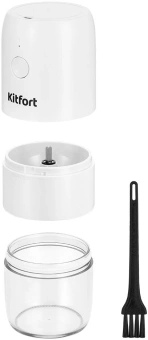 Кофемолка Kitfort КТ-7610 25Вт сист.помол.:жернова вместим.:30гр белый - купить недорого с доставкой в интернет-магазине