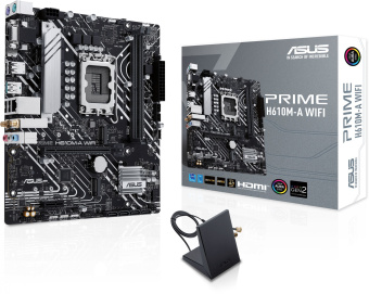 Материнская плата Asus PRIME H610M-A WIFI Soc-1700 Intel H610 2xDDR5 mATX AC`97 8ch(7.1) GbLAN+VGA+HDMI+DP - купить недорого с доставкой в интернет-магазине