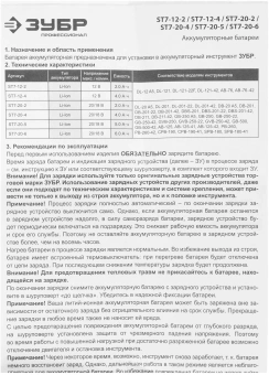 Батарея аккумуляторная Зубр Профессионал 20В 4Ач Li-Ion (ST7-20-4) - купить недорого с доставкой в интернет-магазине