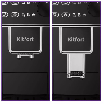 Кофемашина Kitfort КТ-7256 1350Вт черный/нержавеющая сталь - купить недорого с доставкой в интернет-магазине