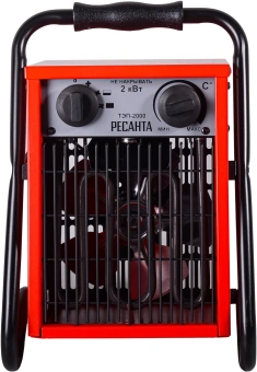 Тепловая пушка электрическая Ресанта ТЭП-2000 2000Вт красный - купить недорого с доставкой в интернет-магазине