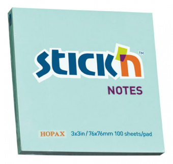Блок самоклеящийся бумажный Stick`n 21149 76x76мм 100лист. 70г/м2 пастель голубой - купить недорого с доставкой в интернет-магазине