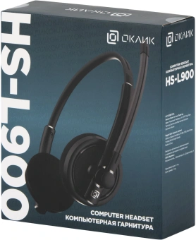 Наушники с микрофоном Оклик HS-L900 черный 2.8м накладные оголовье (1532022) - купить недорого с доставкой в интернет-магазине