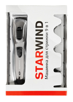 Машинка для стрижки Starwind SBC1900 черный/серебристый (насадок в компл:9шт) - купить недорого с доставкой в интернет-магазине