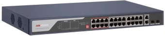 Коммутатор Hikvision DS-3E0326P-E(C) (L2) 24x100Мбит/с 2x1Гбит/с 2SFP 24PoE 370W неуправляемый - купить недорого с доставкой в интернет-магазине