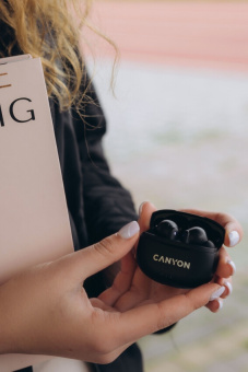 Гарнитура внутриканальные Canyon TWS-8 черный беспроводные bluetooth в ушной раковине (CNS-TWS8B) - купить недорого с доставкой в интернет-магазине