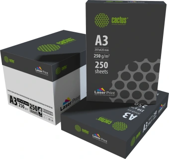 Бумага Cactus CS-LPA3250250 A3/250г/м2/250л./белый CIE170% для лазерной печати - купить недорого с доставкой в интернет-магазине