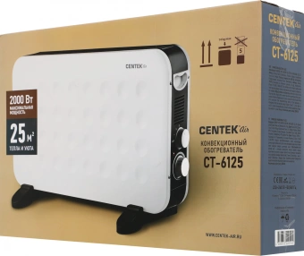Конвектор Centek CT-6125 2000Вт белый/черный - купить недорого с доставкой в интернет-магазине