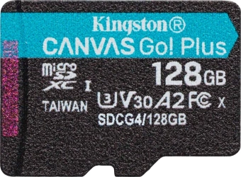 Флеш карта microSDXC 128GB Kingston SDCG4/128GBSP Canvas Go! Plus V30 A2 w/o adapter - купить недорого с доставкой в интернет-магазине