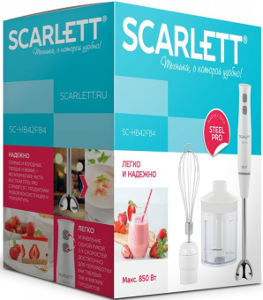 Блендер погружной Scarlett SC-HB42F84 850Вт белый - купить недорого с доставкой в интернет-магазине