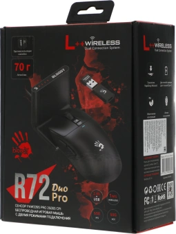 Мышь A4Tech Bloody R72 Pro Duo черный оптическая 26000dpi беспров. USB/USB-C 7but - купить недорого с доставкой в интернет-магазине