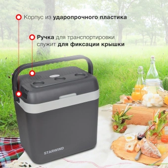 Автохолодильник Starwind CF-132 32л 48Вт серый/голубой - купить недорого с доставкой в интернет-магазине