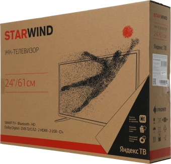 Телевизор LED Starwind 24" SW-LED24SG304 Яндекс.ТВ Slim Design черный/черный HD 60Hz DVB-T DVB-T2 DVB-C DVB-S DVB-S2 USB WiFi Smart TV - купить недорого с доставкой в интернет-магазине