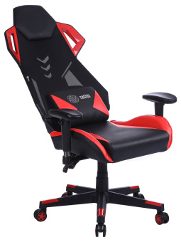 Кресло игровое Cactus CS-CHR-090BLR черный/красный эко.кожа/сетка крестов. нейлон - купить недорого с доставкой в интернет-магазине