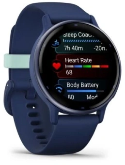 Смарт-часы Garmin Vivoactive 5 30.4мм 1.2" AMOLED корп.синий рем.синий разм.брасл.:125-190мм (010-02862-12) - купить недорого с доставкой в интернет-магазине