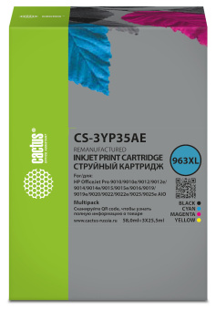 Картридж струйный Cactus CS-3YP35AE 963XL многоцветный набор (134.5мл) для HP OJ 9010 Pro AiO/9012/9014/9015/9016 - купить недорого с доставкой в интернет-магазине