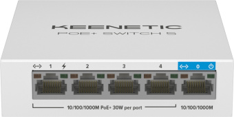 Коммутатор Keenetic KN-4610 (L2) 5x1Гбит/с 4PoE+ 60W неуправляемый - купить недорого с доставкой в интернет-магазине