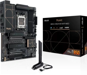 Материнская плата Asus PROART B850-CREATOR WIFI NEO Socket AM5 AMD B850 4xDDR5 ATX AC`97 8ch(7.1) 2x5Gg RAID+HDMI+DP - купить недорого с доставкой в интернет-магазине