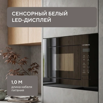 Микроволновая печь Hyundai HBW 2060 BG 20л. 700Вт черный (встраиваемая) - купить недорого с доставкой в интернет-магазине
