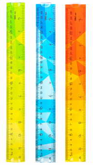 Линейка Deli EH651 пластик дл.30см ассорти гибкая/двухсторонняя шкала - купить недорого с доставкой в интернет-магазине