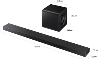 Саундбар Samsung HW-QS700F/RU 3.1.2 200Вт+150Вт черный - купить недорого с доставкой в интернет-магазине