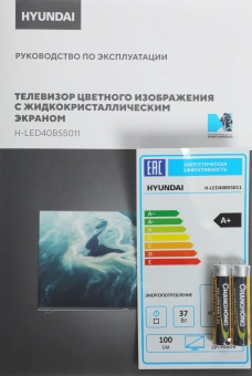 Телевизор LED Hyundai 40" H-LED40BS5011 Google TV Frameless Metal черный FULL HD 60Hz DVB-T DVB-T2 DVB-C DVB-S DVB-S2 USB WiFi Smart TV - купить недорого с доставкой в интернет-магазине