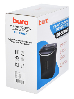 Шредер Buro Home BU-S506C черный (секр.P-4) фрагменты 5лист. 12лтр. пл.карты - купить недорого с доставкой в интернет-магазине