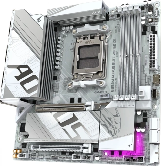 Материнская плата Gigabyte B850M AORUS ELITE WIFI6E ICE Socket AM5 AMD B850 4xDDR5 mATX AC`97 8ch(7.1) 2.5Gg RAID+DP - купить недорого с доставкой в интернет-магазине