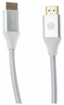 Кабель аудио-видео Cactus CS-HDMI.2.1-1.8 HDMI (m)/HDMI (m) 1.8м. позолоч.конт. серебристый - купить недорого с доставкой в интернет-магазине