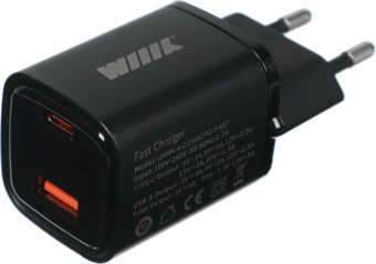 Сетевое зар./устр. Wiiix UNNK-4-2-24QCPD-FAST 15W 2.4A (PD+QC) USB-A универсальное черный - купить недорого с доставкой в интернет-магазине