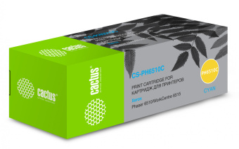 Картридж лазерный Cactus CS-PH6510C 106R03485 голубой (2400стр.) для Xerox Phaser 6510DN/WC 6515DN - купить недорого с доставкой в интернет-магазине