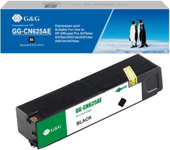 Картридж струйный G&G GG-CN625AE черный (256мл) для HP Officejet Pro X576dw/X476dn/X551dw/X451dw - купить недорого с доставкой в интернет-магазине