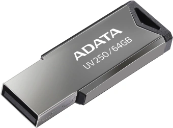 Флеш Диск A-Data 64GB UV250 AUV250-64G-RBK USB2.0 серебристый - купить недорого с доставкой в интернет-магазине